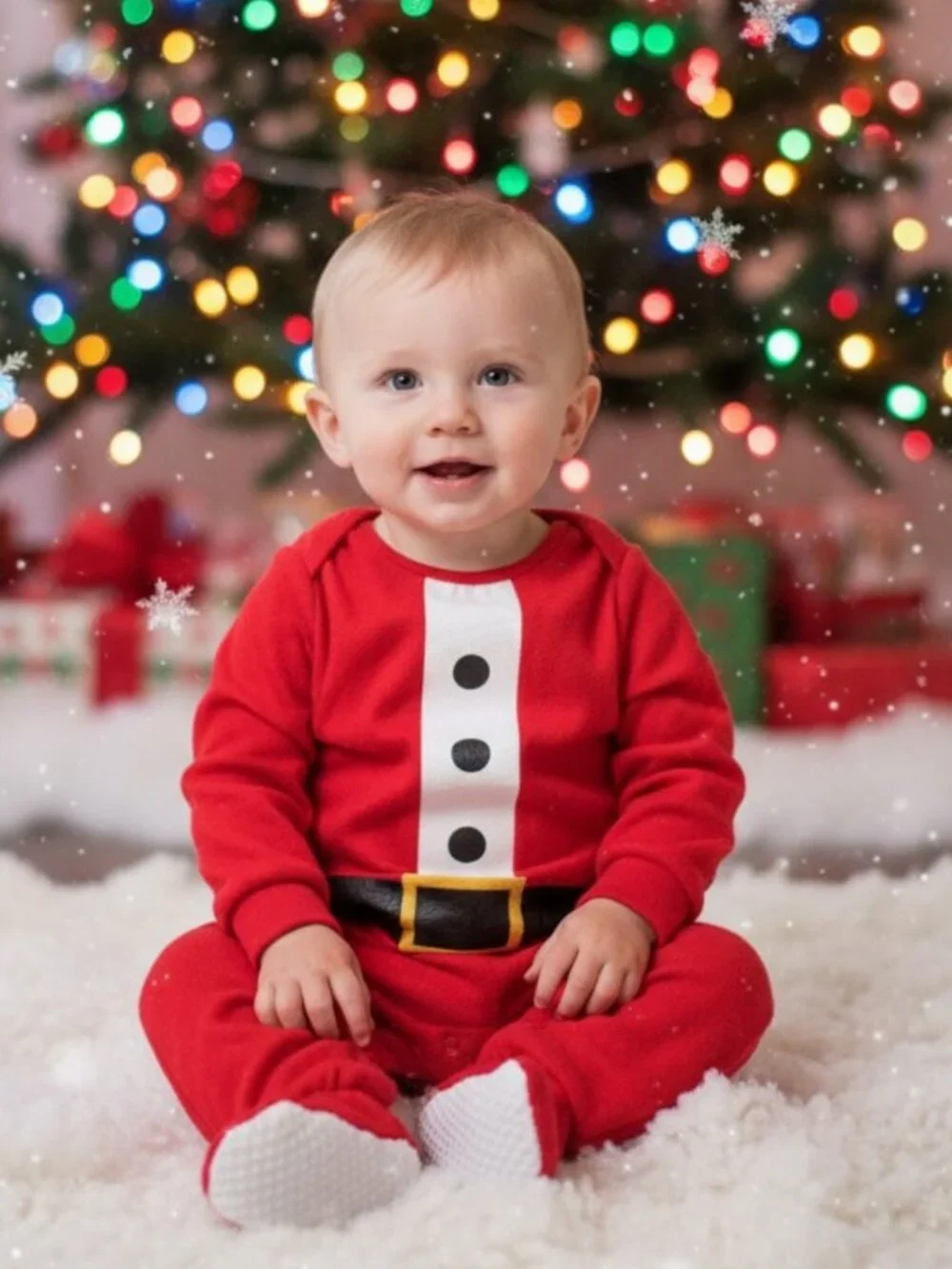 NWT Cuddl Duds Santa Claus Footed Pajamas Romper Footie 24M Sleep and Play